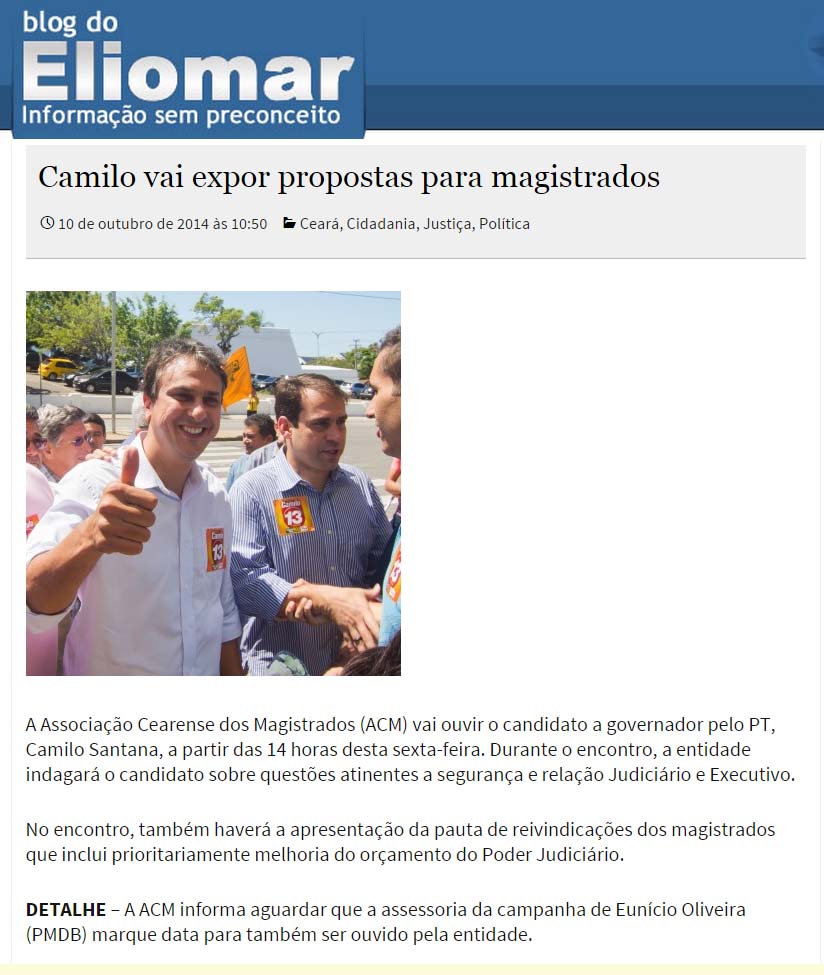Blog do Eliomar Camilo Santana