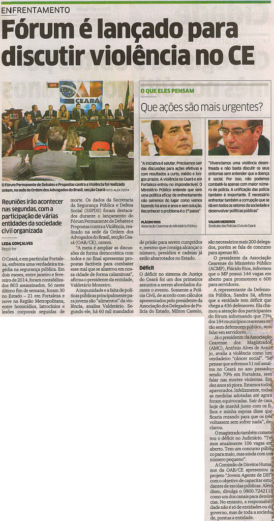 20140325_DN_Cidade_Forum_e_lancado_para_discutir_violencia_no_CE