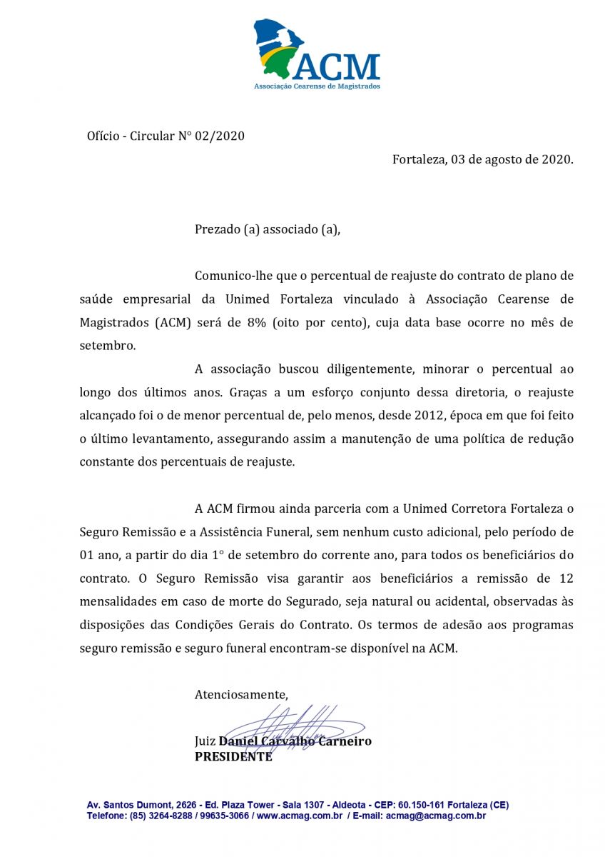 Acm Negocia Menor Reajuste Com Convenio De Plano De Saude Em 8 Anos Acm Associacao Cearense De Magistrados